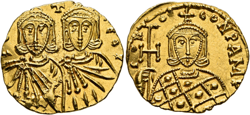 Constantine V Copronymus, with Leo IV, 741-775. Solidus (Gold, 21 mm, 3.93 g, 6 ...