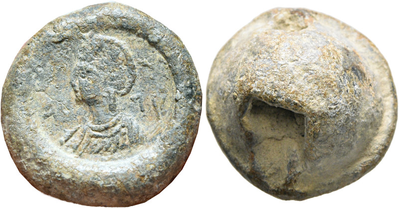 Aelia Pulcheria (?), sister of Theodosius II, 414-453. Seal (Lead, 18 mm, 9.77 g...