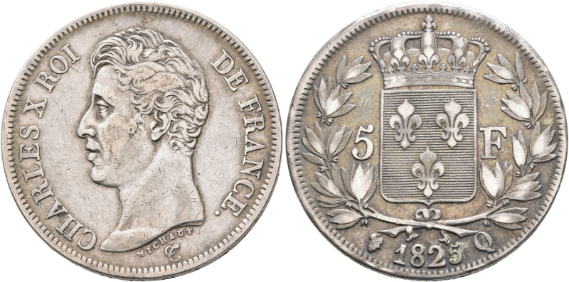 FRANCE, Royal (Restored). Charles X, 1824-1830. 5 Francs 1825 (Silver, 37 mm, 24...