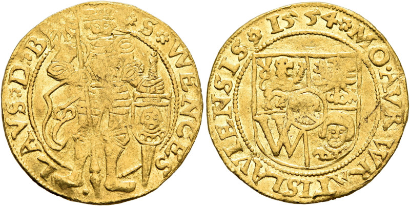 GERMANY. Schlesien-Breslau [Wroclaw] (Stadt). Dukat 1554 (Gold, 21 mm, 3.35 g, 4...