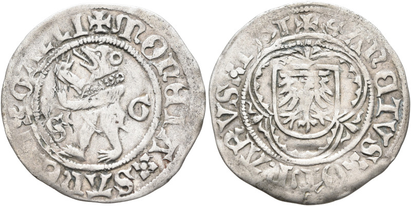 SWITZERLAND. St. Gallen, Stadt. Halbbatzen 1501 (Silver, 24 mm, 1.70 g, 3 h). +M...