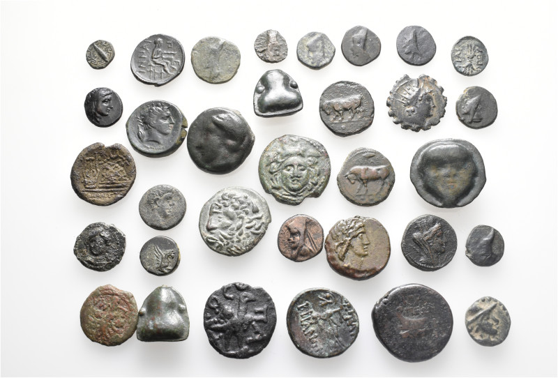 A lot containing 33 bronze coins. Including: Celtic, Greek and Armenia. Fine to ...