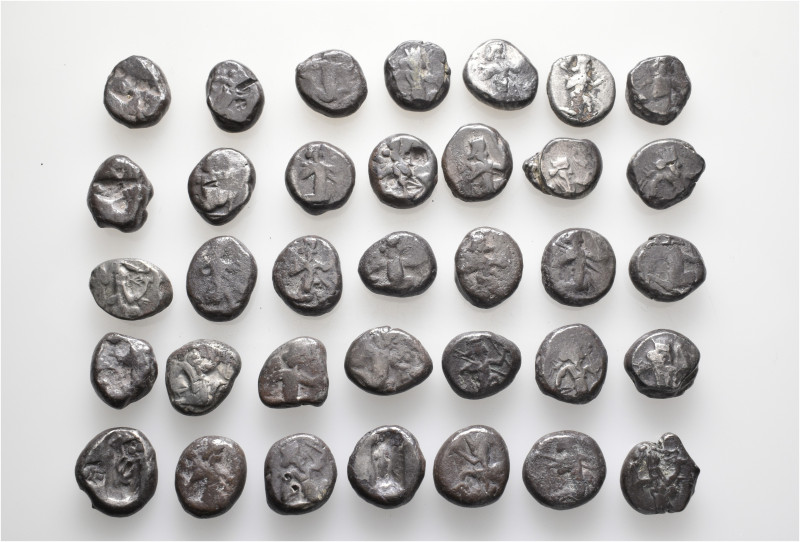 A lot containing 35 silver coins. All: Achaemenid Sigloi. Fine to about very fin...