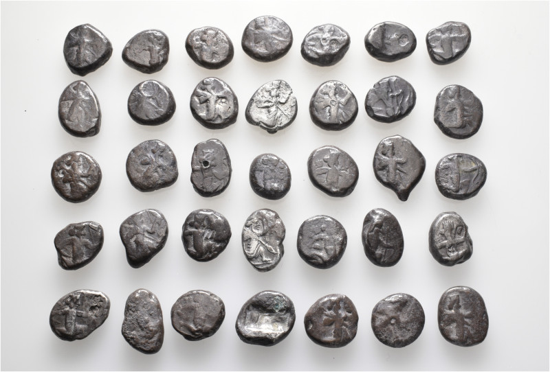 A lot containing 35 silver coins. All: Achaemenid Sigloi. Fine to about very fin...