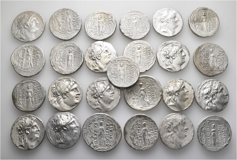 A lot containing 25 silver coins. All: Seleukid and Cappacodian Tetradrachms of ...