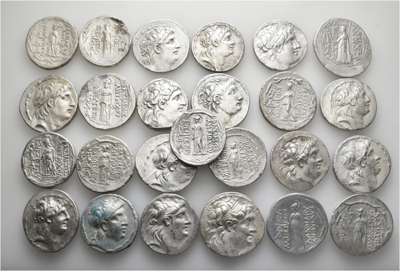 A lot containing 25 silver coins. All: Seleukid and Cappacodian Tetradrachms of ...