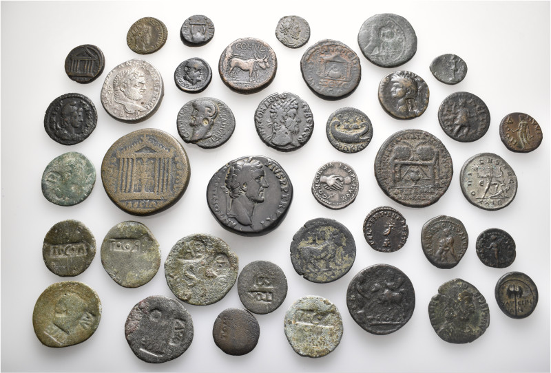 A lot containing 38 silver and bronze coins. Including: Roman Provincial and Rom...