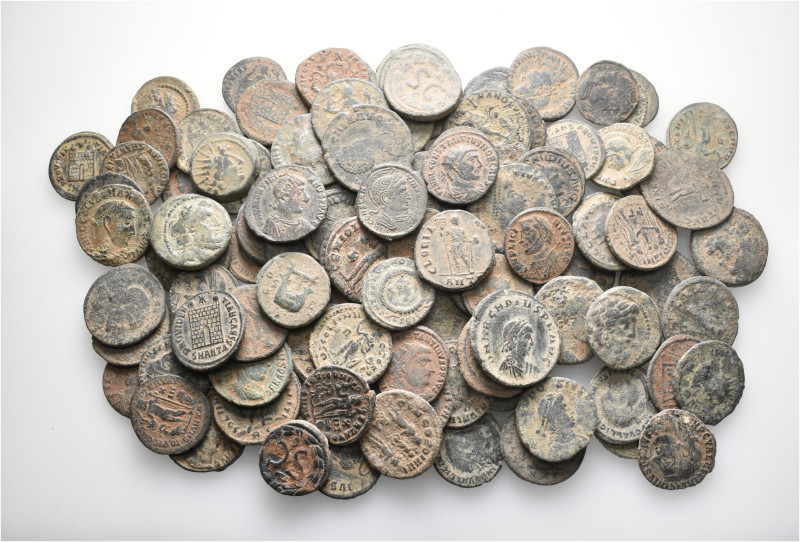 A lot containing 105 bronze coins. Including: Greek, Roman Provincial and Roman ...