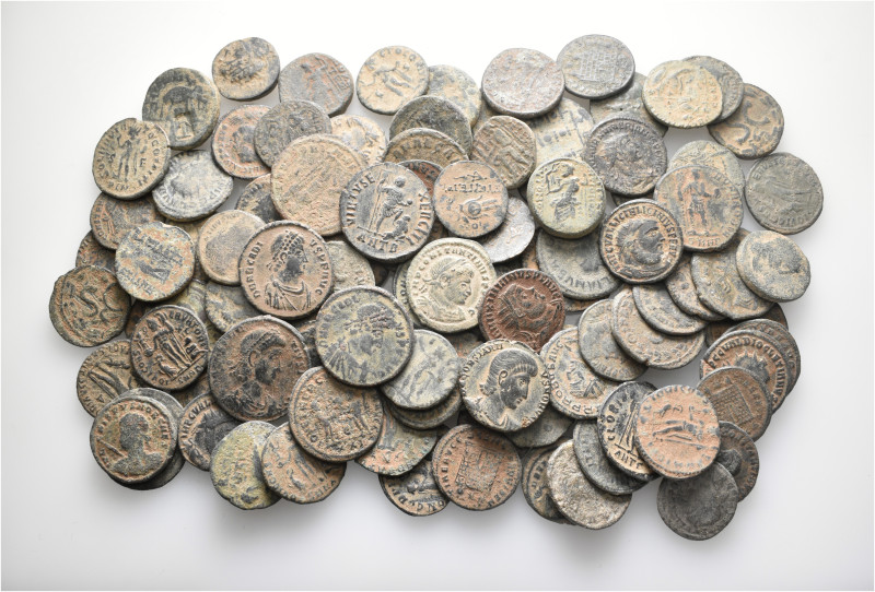 A lot containing 103 bronze coins. Including: Greek, Roman Provincial and Roman ...