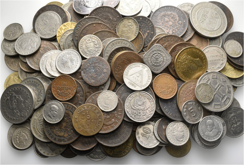 A lot containing 187 silver and bronze coins. All: South America. About very fin...