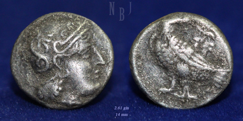 BACTRIA: Eagle Series (Sophytes?) AR drachm, Date: c. 3rd century BCE. Obverse: ...