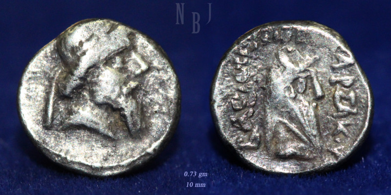 PARTHIAN EMPIRE: Mithradates I (164-132 BC), Silver Obol, Minted at Ecbatana. Ob...