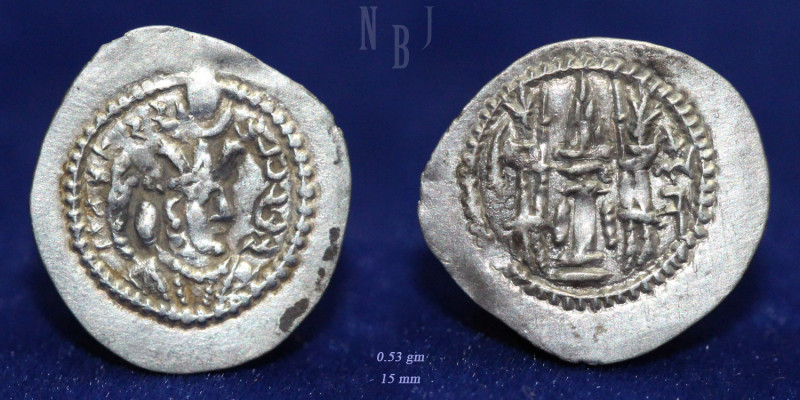 SASSANIAN KINGS: Yazdgerd II (438-457 AD), AR Obol. TUS mint. Obv: King Crowned ...