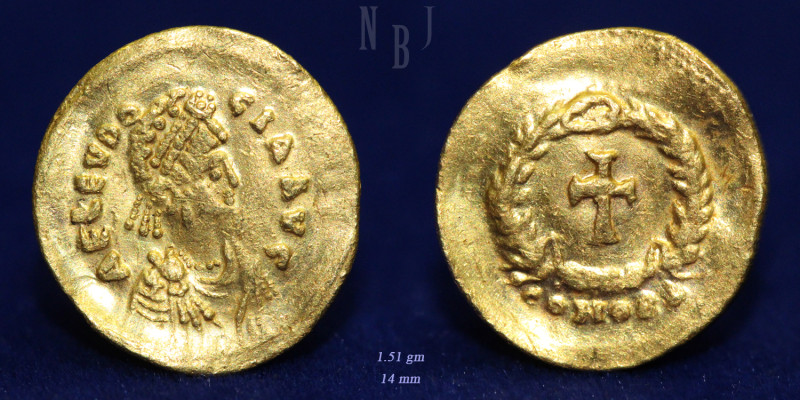 Byzantine Empire: Aelia Eudocia, wife of Theodosius II. AV Tremissis, Constantin...