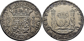 FELIPE V. México. 8 reales. 1742 sobre 1. MF