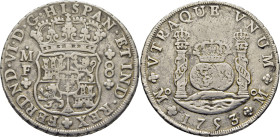FERNANDO VI. México. 8 reales. 1753 sobre 2. MF