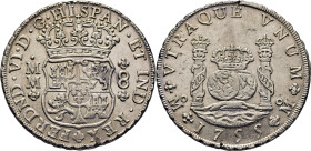 FERNANDO VI. México. 8 reales. 1755. MM. EBC+. Buen ejemplar. Atractiva