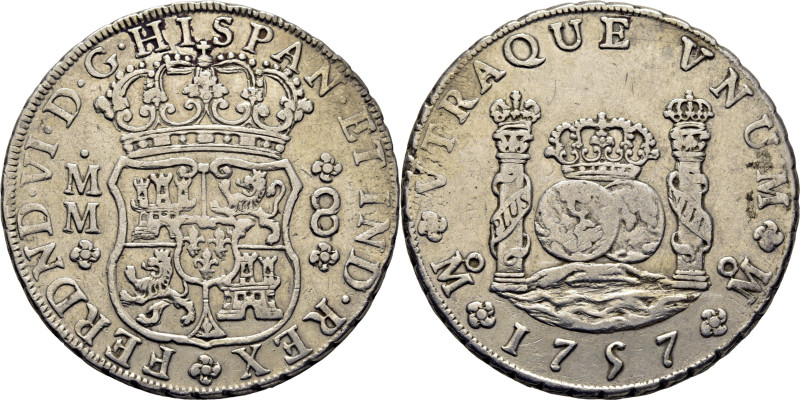 FERNANDO VI. México. 8 reales. 1757. MM. Cy10622. 26´85 g. Algo limpiada. Mejor ...