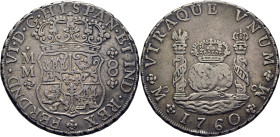 FERNANDO VI. México. 8 reales. 1760. MM. Tono intenso y atractivo