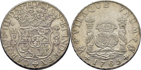 CARLOS III. México. 8 reales. 1765. MF