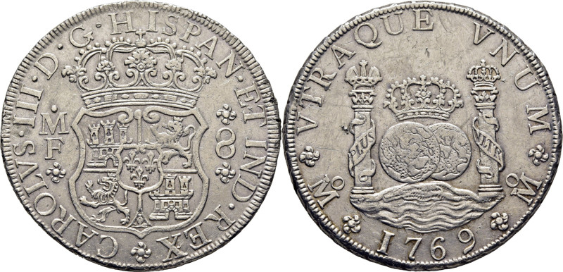 CARLOS III. México. 8 reales. 1769. MF. Cy11968. 26´89 g. Rayitas de limpieza to...