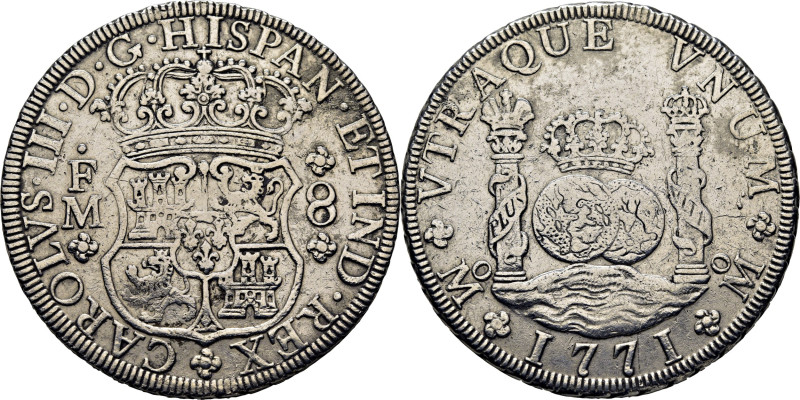CARLOS III. México. 8 reales. 1771. FM. Cy11690. 26´76 g. Oxidaciones superficia...