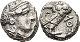 ATENAS. 393-360 aC. Tetradracma. Cabeza de Atenea. Lechuza de imitación macedónica