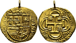 FELIPE II. Sevilla. 1 escudo. 1595. B. EBC-/EBC. Atractiva. Muy escasa