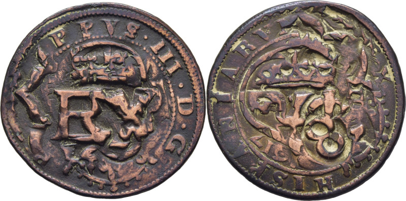 FELIPE III. Segovia Ingenio. 8 maravedís. 1617. Cy4376 (30€). Resellado con REX ...