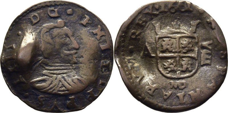 FELIPE IV. Madrid. 8 maravedís. 1661. A. Cy5406 (25€). Fuertes golpes. Mejor que...