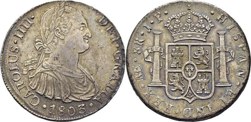 CARLOS IV. Lima. 8 reales. 1803. JP. Cy13941. Ínfimas cocas de metal. Levísimas ...