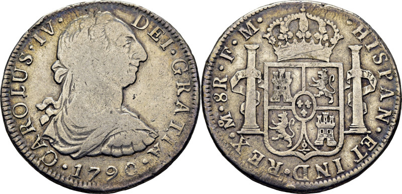 CARLOS IV. México. 8 reales. 1790. FM. Busto de Carlos III ordinal IV. Cy13838. ...