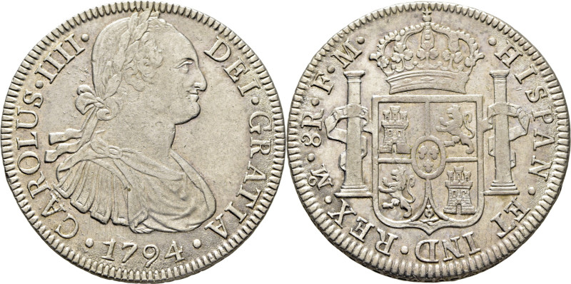 CARLOS IV. México. 8 reales. 1794. FM. Cy13870. Marquitas. Acuñación débil. MBC+...