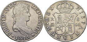 FERNANDO VII. Madrid. 8 reales. 1815. GJ. Tono