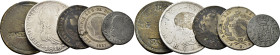 FERNANDO VII. 8 reales. Sevilla CJ 1818. 30 sous Mallorca 1821. 10 reales…Lote de 5