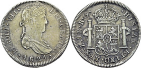FERNANDO VII. Zacatecas. 8 reales. 1821. RG. Tono