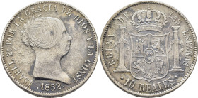 ISABEL II. Barcelona. 10 reales. 1852. Escasa