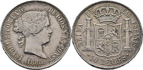 ISABEL II. Madrid. 10 reales. 1863. Casi EBC+. Tono