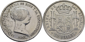 ISABEL II. Madrid. 20 reales. 1851. EBC
