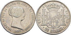 ISABEL II. Madrid. 20 reales. 1851