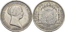 ISABEL II. Madrid. 20 reales. 1854