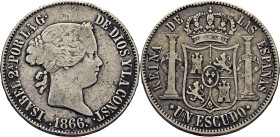 ISABEL II. Madrid. 1 escudo. 1866