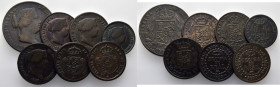 ISABEL II. Décimo de real. Segovia 1853 (2). 25 céntimos de real. Segovia 1862…Lote de 7