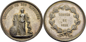 ISABEL II. Medalla Congreso de los Diputados Cortes 1858. ndrés Caballero y Rozas   Ávila. EBC/EBC+. Escasa