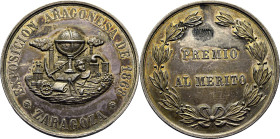 Medalla de la Exposición Aragonesa de 1868 en Zaragoza. Premio al Mérito. EBC+/EBC-. Tono