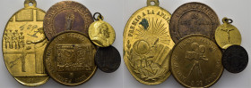 Medallas variadas. Obras del templo en Zaragoza. 1872. Inauguración…Lote de 5