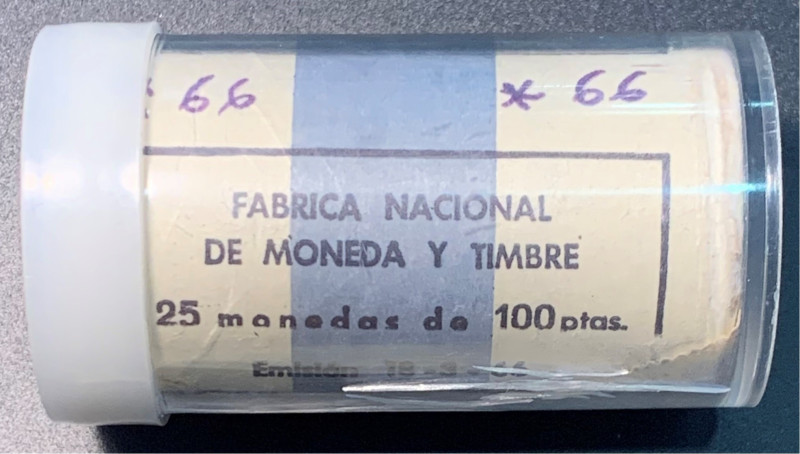 ESTADO ESPAÑOL. 100 pesetas. 1966*19-66. Rollo de la FNMT aparentemente sin abri...