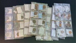 Colección de monedas menores extranjeras de unas 200 diferentes…Lote de >260
