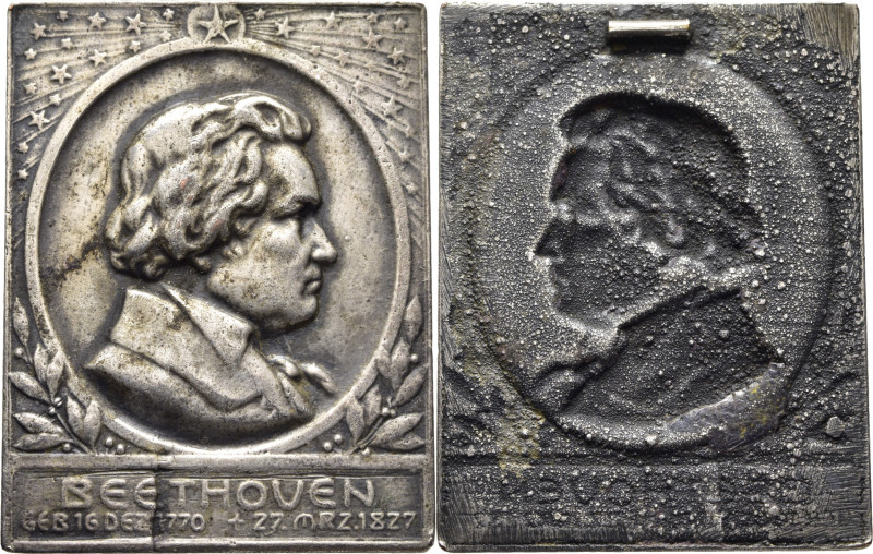 ALEMANIA. Beethoven. Plaqueta unifaz. 16 de diciembre de 1770 y 27 de marzo de 1...