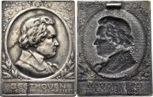 ALEMANIA. Beethoven. Plaqueta unifaz. 16 de diciembre de 1770 y 27 de marzo de 1827